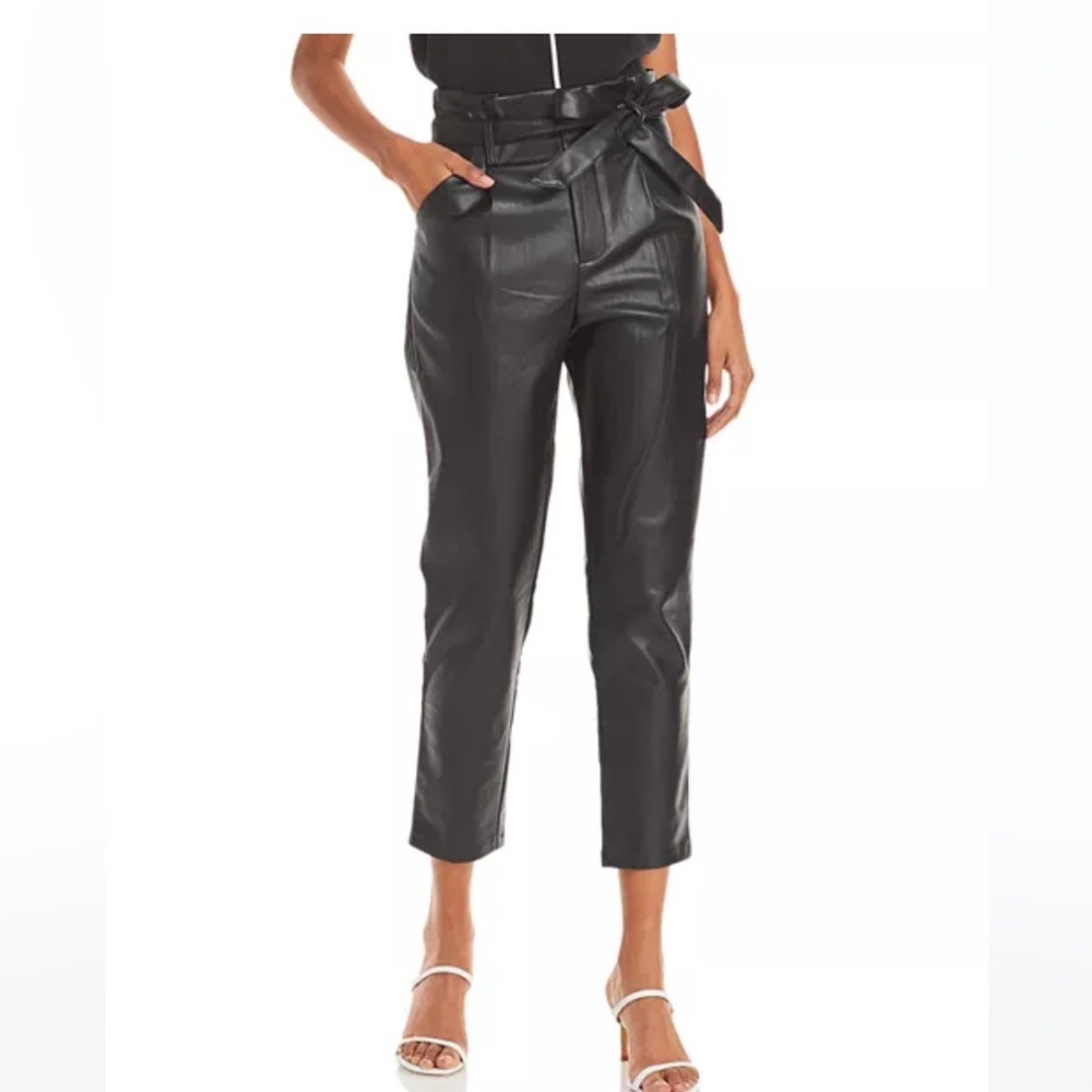 Lucy Paris faux leather pants - paper bag high waisted